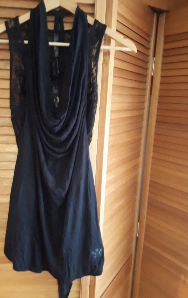 Point Zero black lace top with drape front